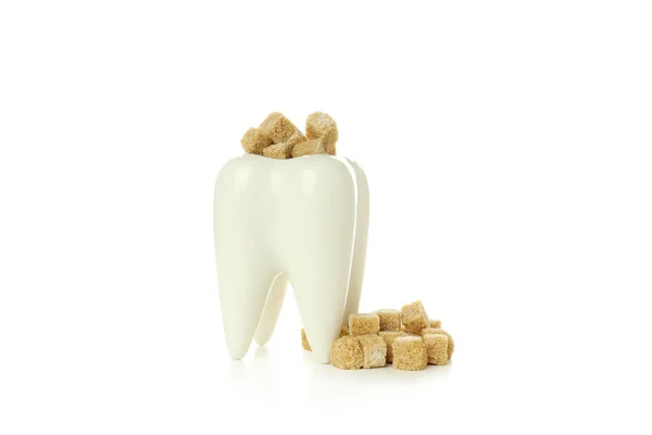 Pojęcie Żywności Złe Dla Zębów Izolowane Białym Tle — Zdjęcie stockowe