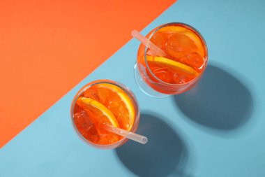 Yaz kokteyli konsepti, Aperol Spritz, en iyi manzara.