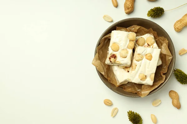 Concept Tasty Food Nougat Space Text — Foto Stock