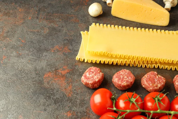 Concetto Cucina Gustosa Lasagne Cottura Spazio Testo — Foto Stock