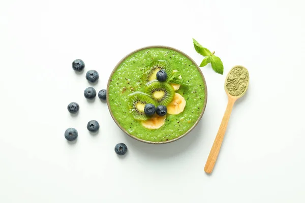 Concept of tasty and healthy food with smoothie