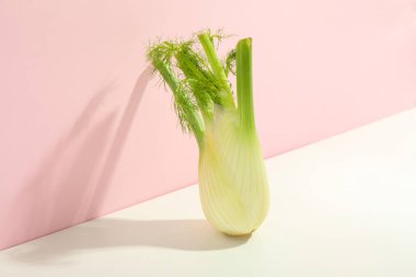 Beyaz ve pembe rezene, iki ton arkaplan