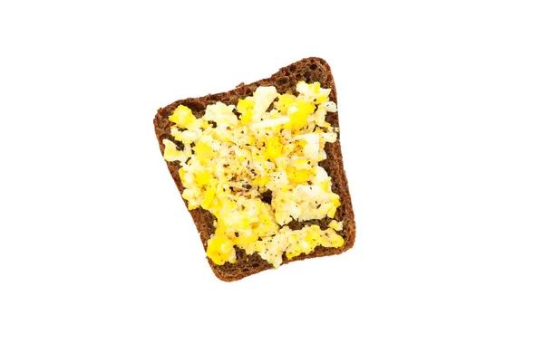 Concept Tasty Breakfast Sandwich Egg Isolated White Background — Stock fotografie