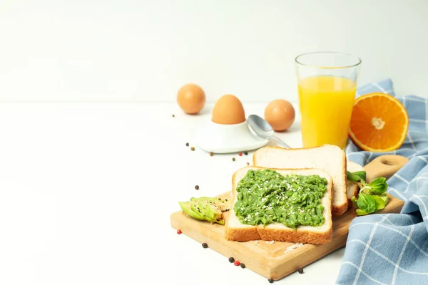 Concept Breakfast Tasty Homemade Sandwich —  Fotos de Stock
