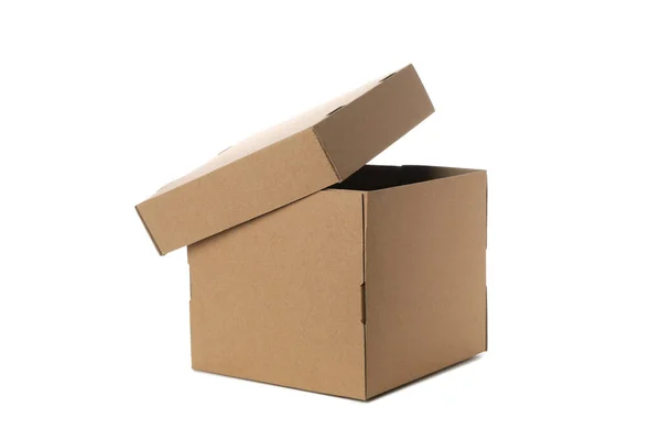 Blank Carton Box Isolated White Background — Stockfoto