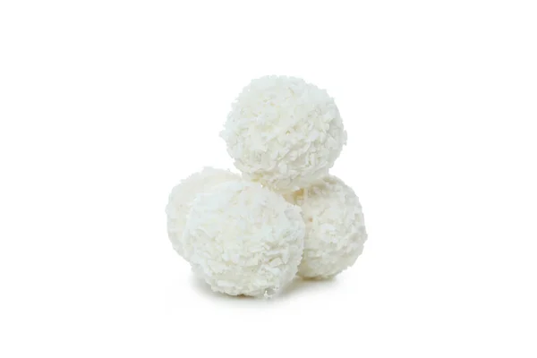 Tasty Coconut Candies Isolated White Background — Foto Stock