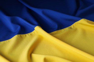 Tüm arka planda Ukrayna bayrağı, ulusal semboller konsepti