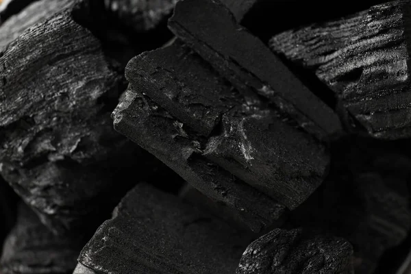 Natural Black Hard Wood Charcoal Close — Stok fotoğraf