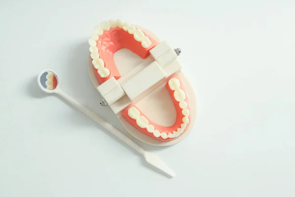 Concept Dental Care Tooth Care Top View — Fotografia de Stock