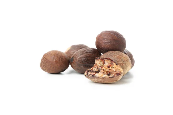 Shea Nuts Making Shea Butter Isolated White Background — Φωτογραφία Αρχείου