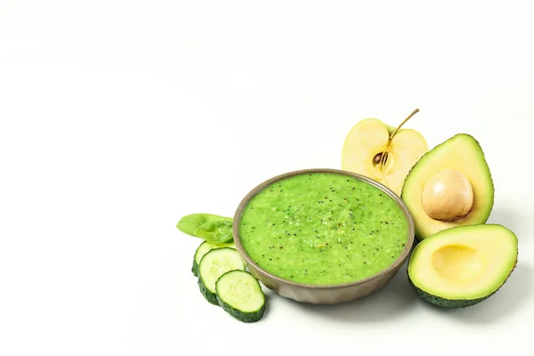 Concept of tasty and healthy food with smoothie