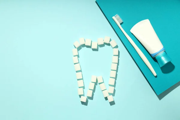 Concept Harm Sugar Teeth Tooth Care Concept — Stock Photo, Image