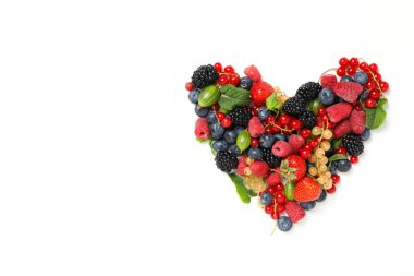 Concept of fresh food, berries, space for text