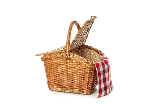 Concept Van Picknick Accessoires Geïsoleerd Witte Achtergrond — Stockfoto