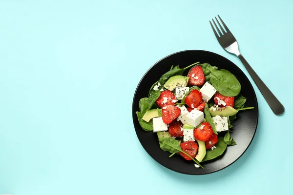 Concept Tasty Salad Salad Strawberry Space Text — ストック写真