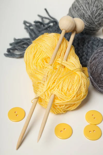 Concept Cozy Relax Hobby Knitting —  Fotos de Stock