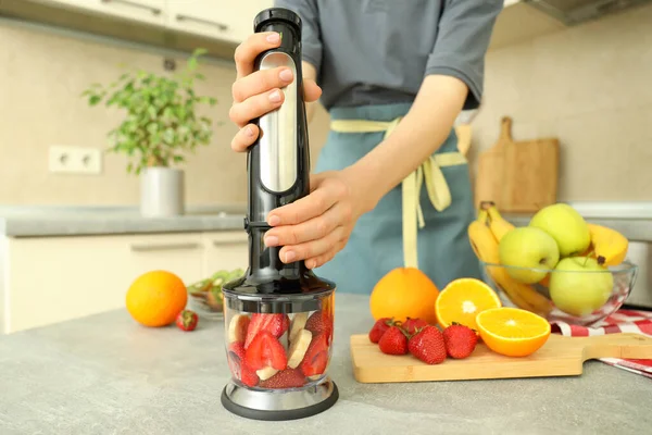 Concept Cooking Tasty Food Cooking Blender — Stock Photo, Image