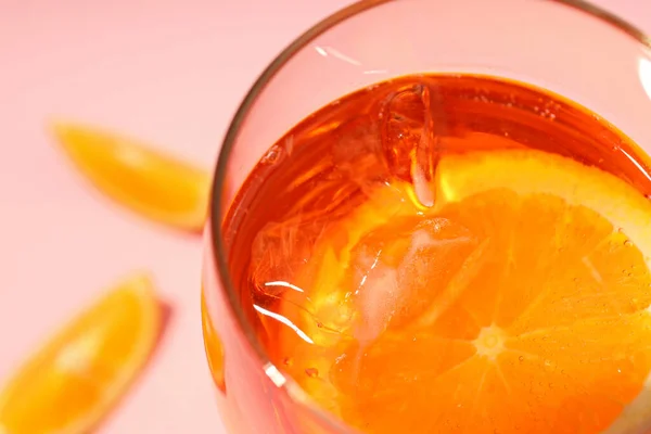Conceito Cocktail Verão Aperol Spritz Close — Fotografia de Stock
