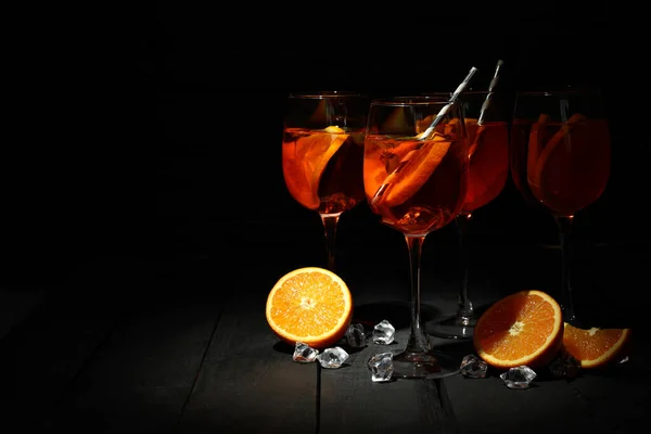 Concetto Cocktail Estivo Aperol Spritz Spazio Testo — Foto Stock