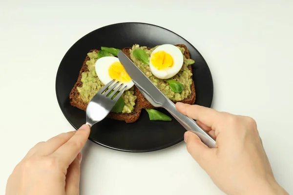 Concept Breakfast Tasty Homemade Sandwich — Photo