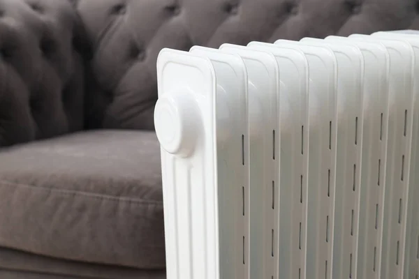 Concept Heating Season Modern White Electric Heater — 图库照片