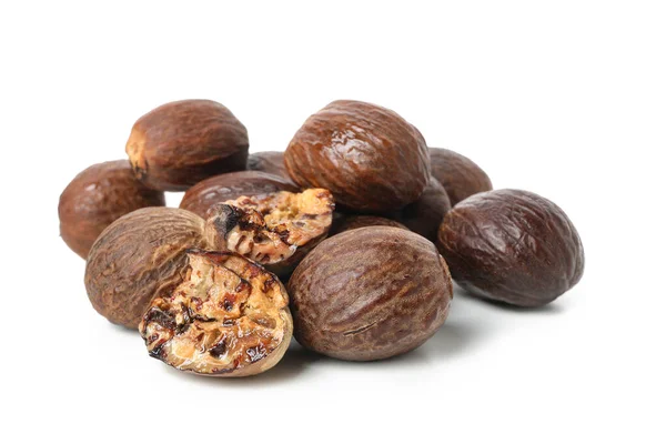 Shea Nuts Making Shea Butter Isolated White Background — Stock Fotó