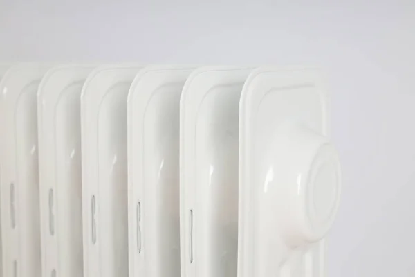 Modern White Electric Heater Light Background — Zdjęcie stockowe