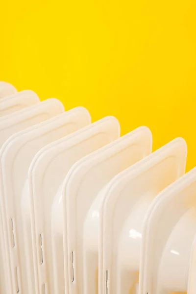 Modern White Electric Heater Yellow Background — Fotografia de Stock
