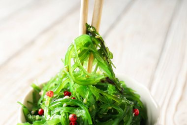 Concept of Japanese cuisine, Chuka salad, close up