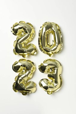 Concept of Happy New Year, 2023 numbers on white background