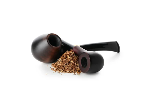 Smoking Pipes Tobacco Isolated White Background — Zdjęcie stockowe