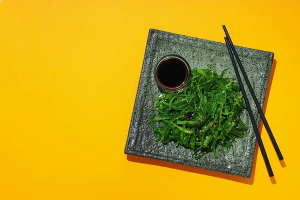 Concept Japanese Cuisine Chuka Salad Space Text — 스톡 사진