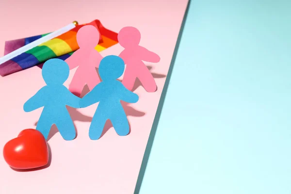 Concept Lgbtq Parents Family Two Tone Background — 图库照片