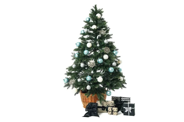 Beautiful Christmas Tree Isolated White Background — Stok fotoğraf