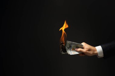 Concept of financial, economic problems and inflation, space for text