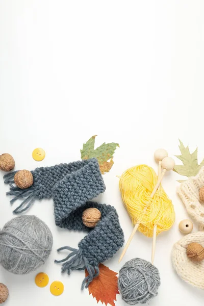 Concept Hobby Knitting Space Text — 스톡 사진