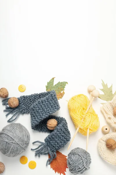 Concept Hobby Knitting Space Text — Stok fotoğraf