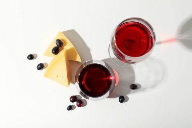 Concept of delicious alcohol drink, wine, top view
