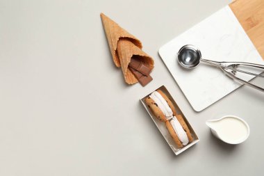 Tatlı yemek kavramı, dondurmalı kurabiyeler, metin için yer.