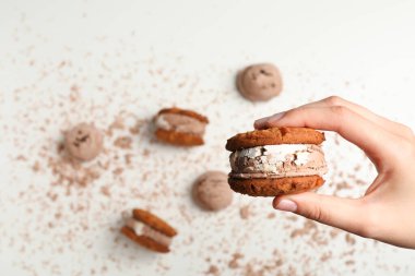 Tatlı yemek kavramı, dondurmalı kurabiye.