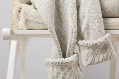 Concept of autumn clothes, autumn season wardrobe