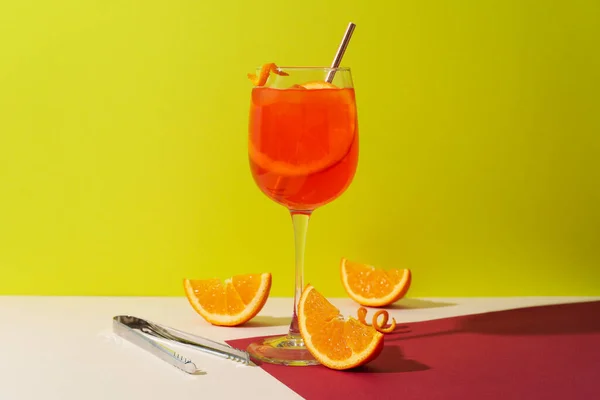 Concetto Deliziosa Bevanda Alcolica Aperol Spritz Cocktail — Foto Stock