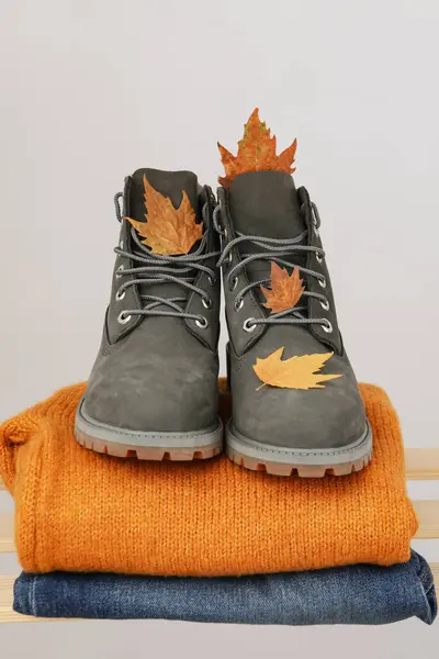 Concept Autumn Clothes Autumn Season Wardrobe — Stockfoto