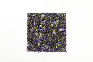 Concept of tasty hot drink, Anchan tea, top view