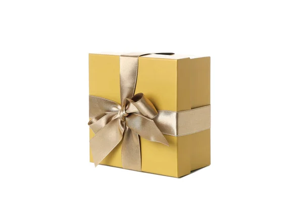 Gift Box Bow Isolated White Background — Stock Photo, Image