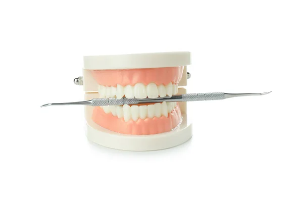 Koncepcja Leczenia Zębów Opieki Stomatologicznej Izolowane Białym Tle — Zdjęcie stockowe