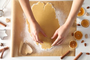 Pişirme aletleri, kurabiye keskisi, üst görünüm kavramı