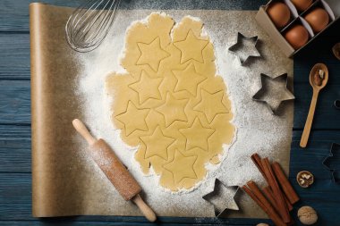 Pişirme aletleri, kurabiye keskisi, üst görünüm kavramı