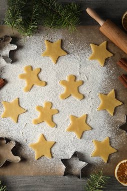 Pişirme aletleri, kurabiye keskisi, üst görünüm kavramı