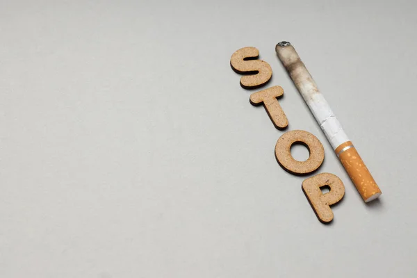 Pojem Poškození Kouření Text Stop Cigarety Prostor Pro Text — Stock fotografie